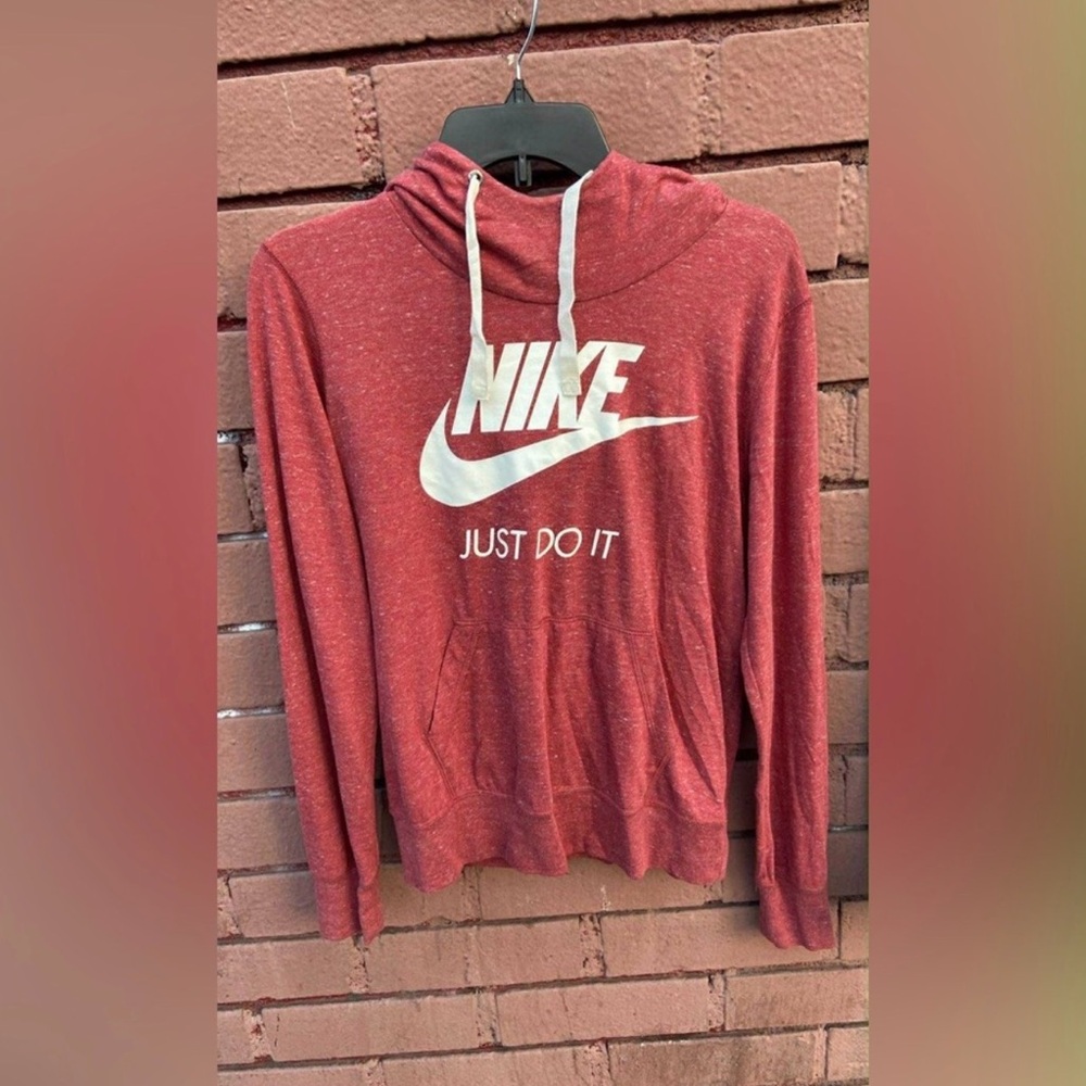 Nike Maroon Hoodie with White Logo